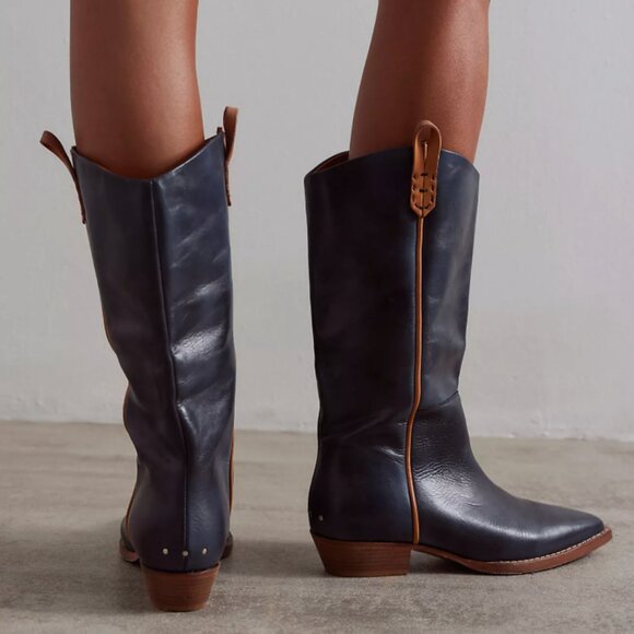 Free People We The Free Montage Tall Boots - Washed Black in Size 8 - Picture 7 of 8